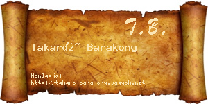Takaró Barakony névjegykártya